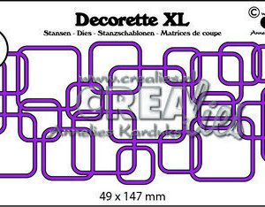 Crealies Decorette XL no. 12 in elkaar grijpende vierkanten 49x147 mm