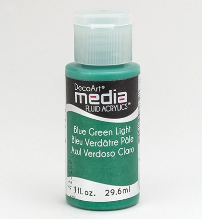 Mixed Media Acrylics Blue Green Light