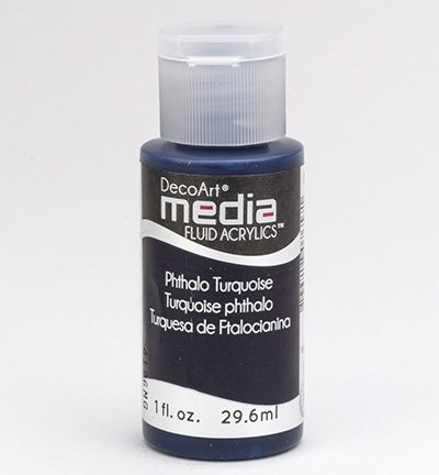 Mixed Media Acrylics Phthalo Turquoise