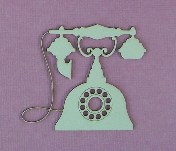 Chipboard vintage telefoon