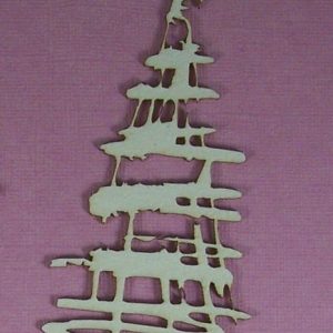 Chipboard Kerstboom Grunge