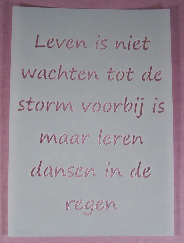 Stencil tekst Storm Regen