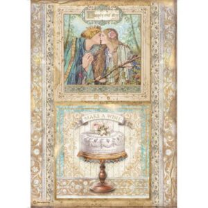 Stamperia Rice Paper A4 Rice Paper A4 Sleeping Beauty Cake Frame (DFSA4573)
