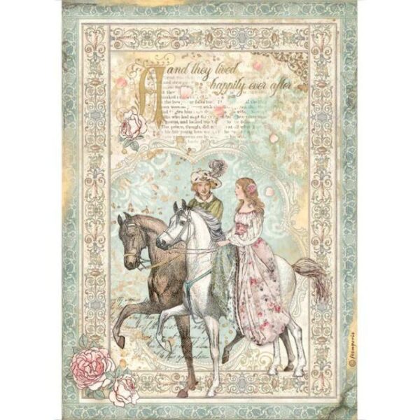 Stamperia Rice Paper A4 Rice Paper A4 Sleeping Beauty Prince on Horse (DFSA4575)