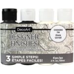 DecoArt Designer Finishes Paint Pack Oxidized TIN 4/Pkg