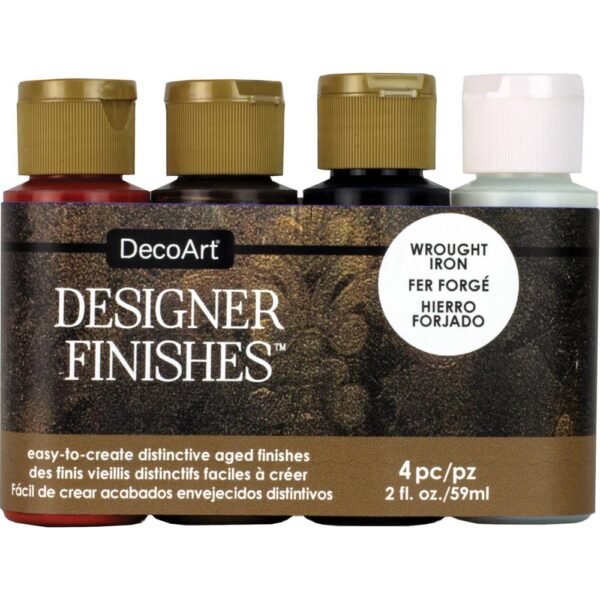 DecoArt Designer Finishes Paint Pack Wrought Iron 4/Pkg