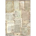 A4 Rice Paper Vintage Library Book Pages (DFSA4758)