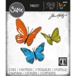 Sizzix Thinlits Dies By Tim Holtz 3/Pkg Brushstroke Butterflies