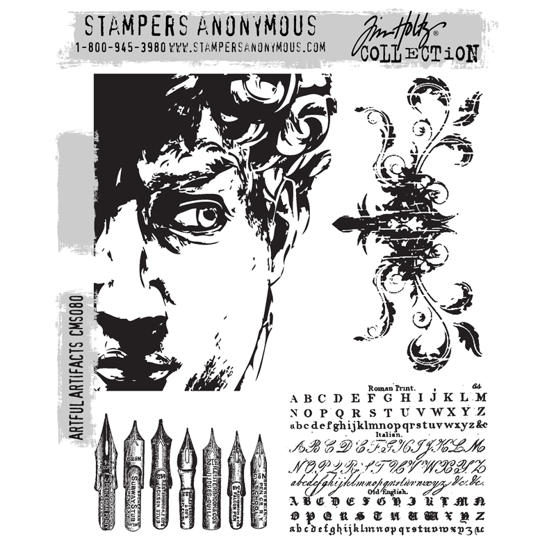 Tim Holtz Cling Mount Stamps: CMS080 ARTFUL ARTIFACTS