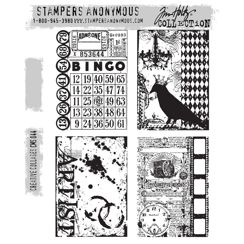 Tim Holtz Cling Mount Stamps: CMS044 CREATIVE COLLAGES