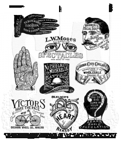 Tim Holtz Cling Mount Stamps: Eclectic Adverts CMS372